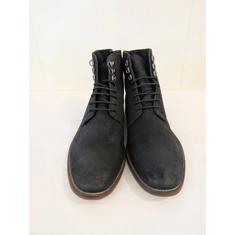 Banana Republic Noah Boots Mens 11M Black Suede Upper Leather Lace Up Ankle Boot